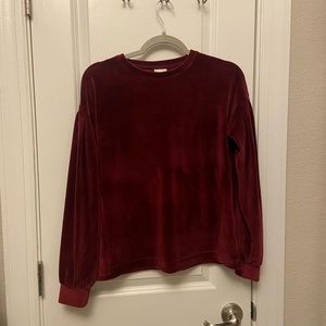A New Day Burgundy Velvet Top